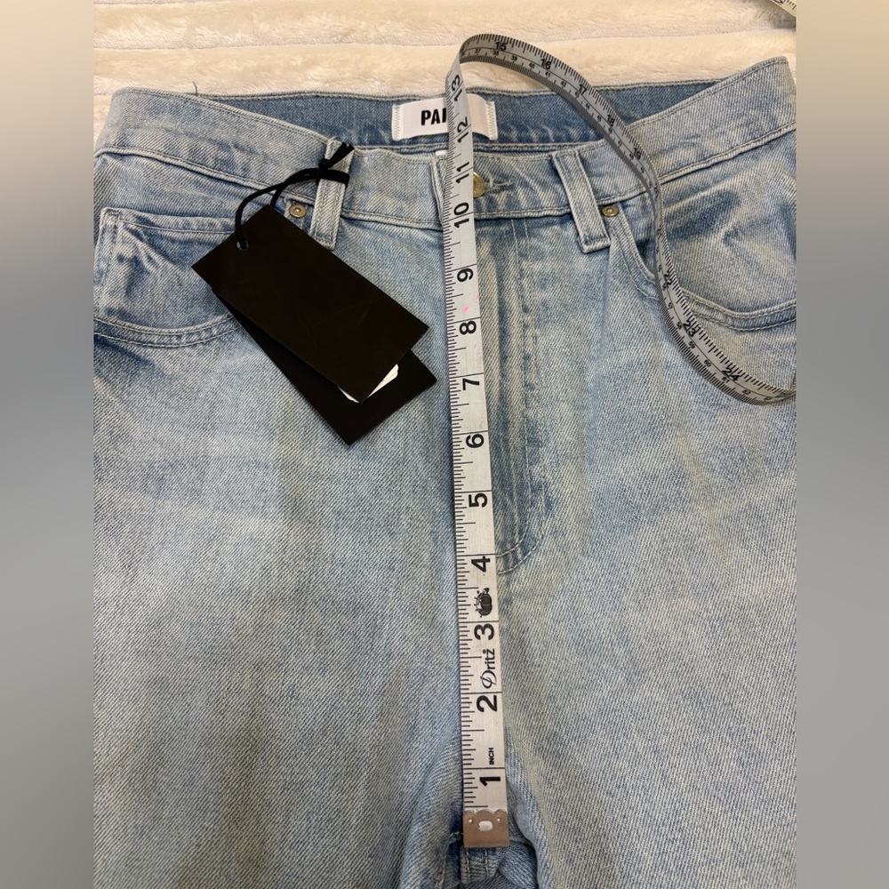 NWT PAIGE Arellia Wide Undone Hem High Waist Ankle Barrel Jeans, Fernanda 26 - Picture 11 of 14